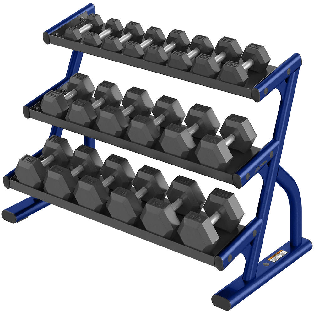 Axiom 3-Tier Hex Dumbbell Rack (5-50) - Outlet