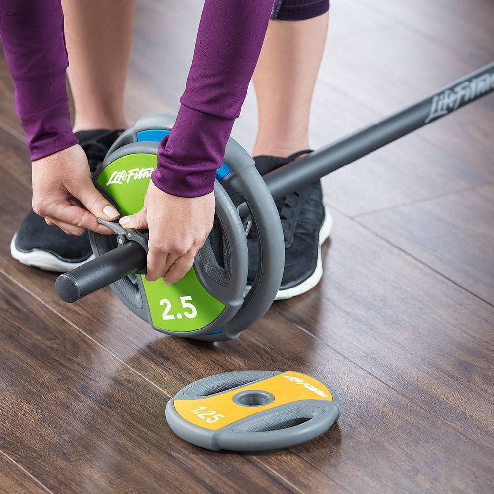 Life Fitness Studio Barbell and Plates