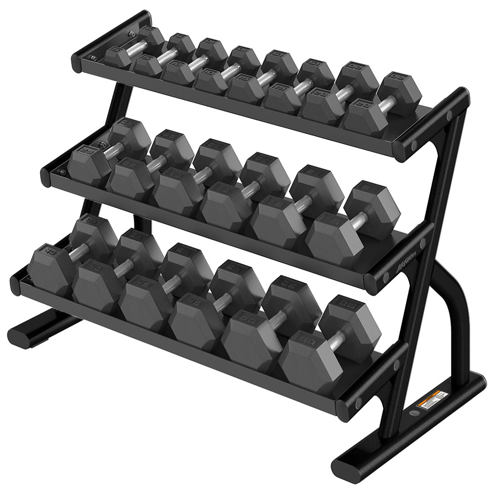Axiom 3-Tier Hex Dumbbell Rack (5-50) - Outlet