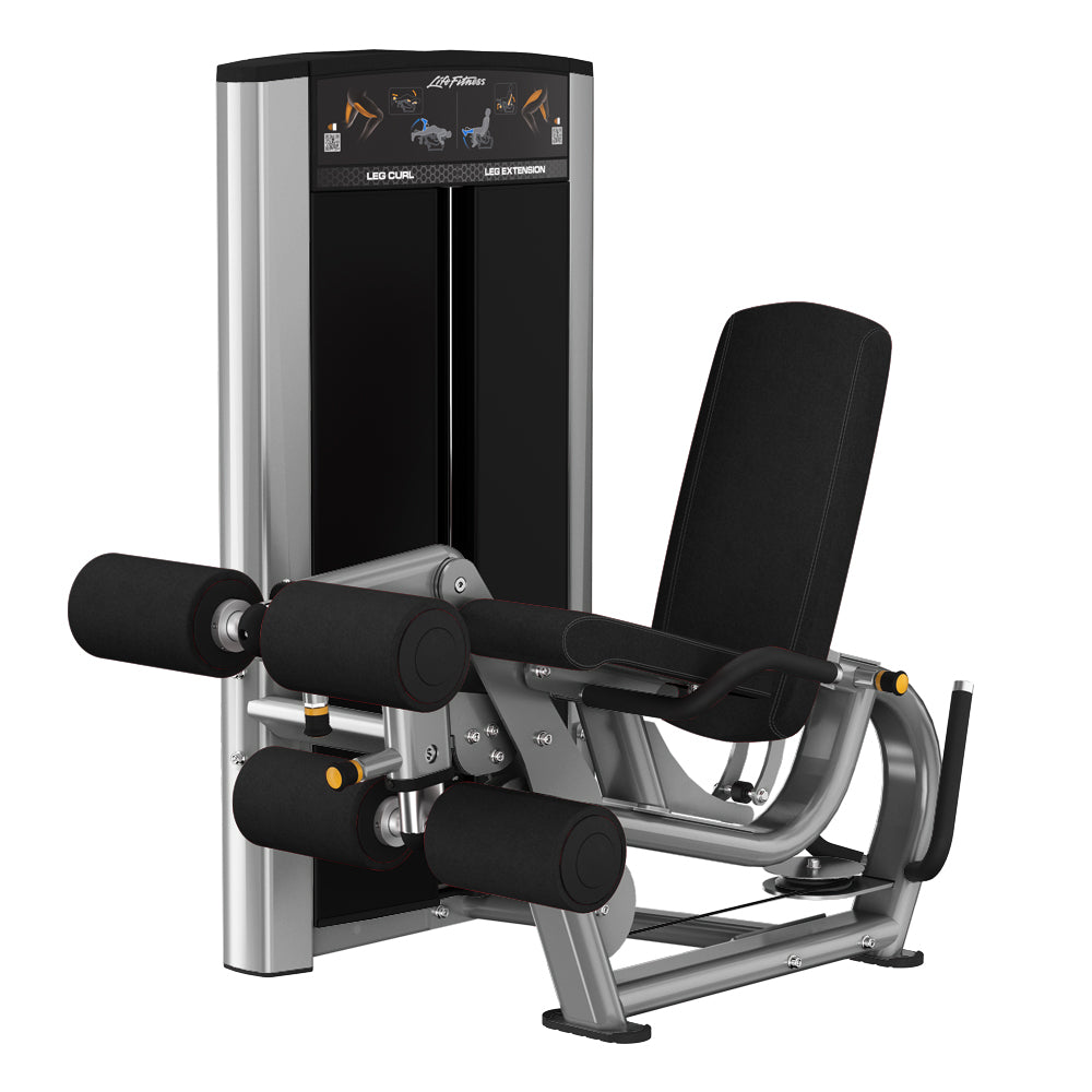 Axiom Series Leg Curl / Extension - platinum frame, black upholstery