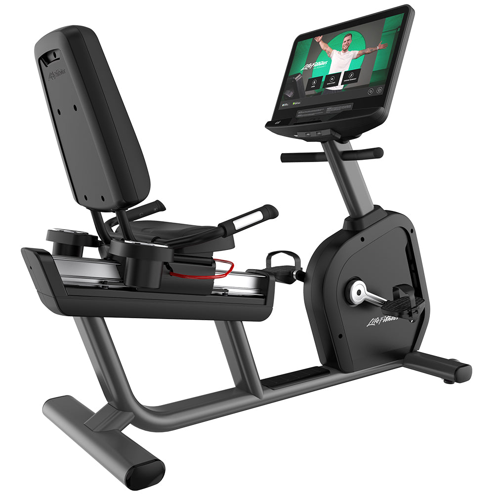 Club Series+ Recumbent Lifecycle with SE4 Touchscreen Console, titanium base