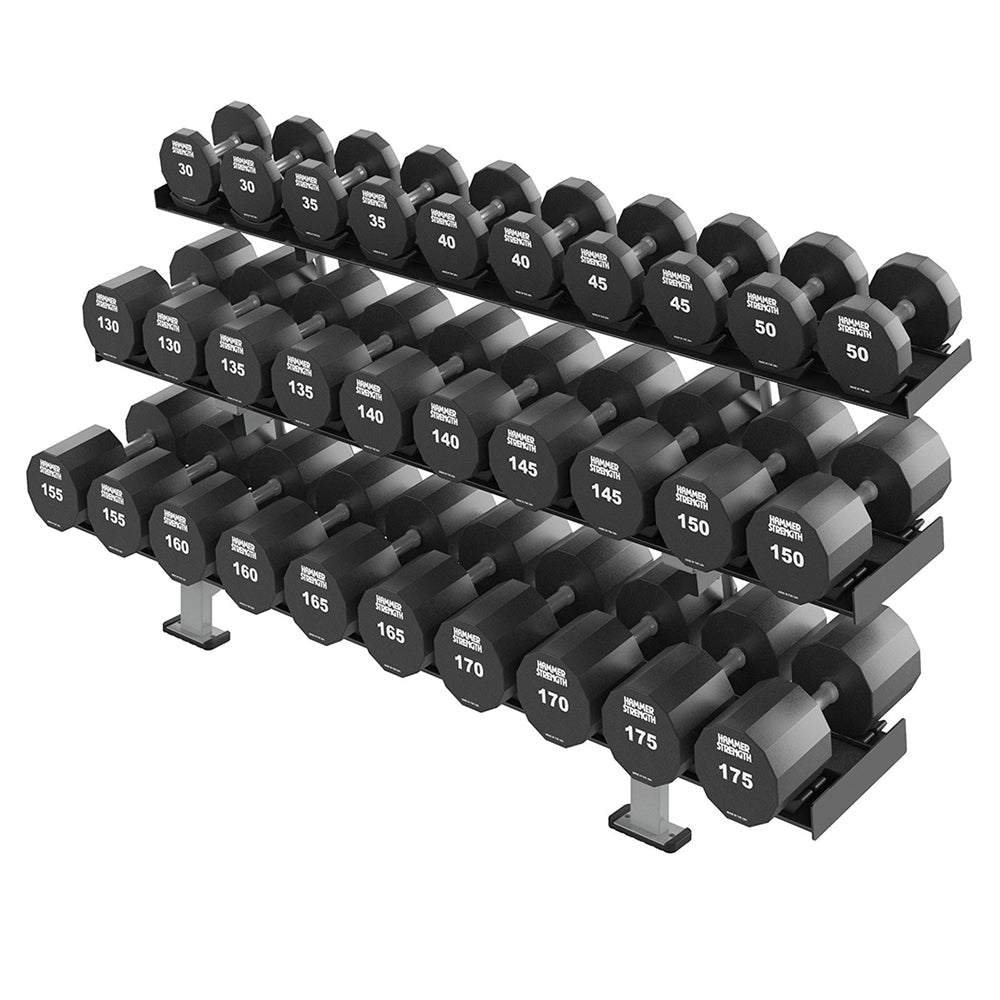 Hammer Strength 12-Sided Urethane Dumbbells - sets