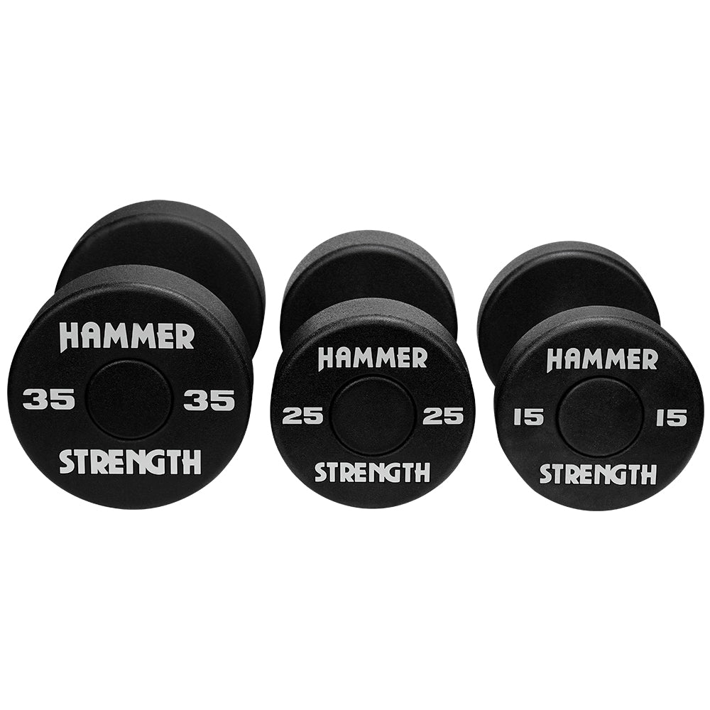 Hammer Strength Round Urethane Dumbbells - Outlet