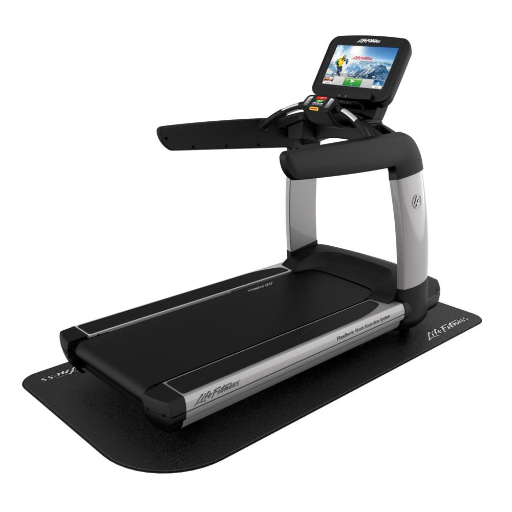 Premium Large Equipment Mat under Life Fitness treadmill