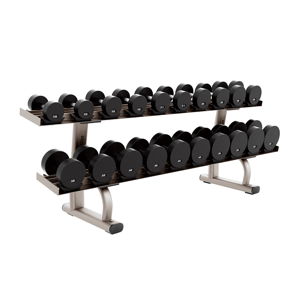 Signature Series Two Tier Dumbbell Rack with Nickel Frame | Outlet