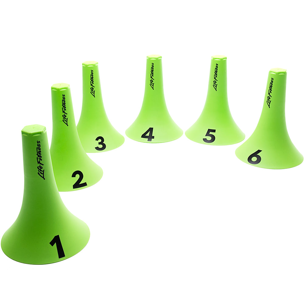 Life Fitness Speed Cones - set of 6, lime green