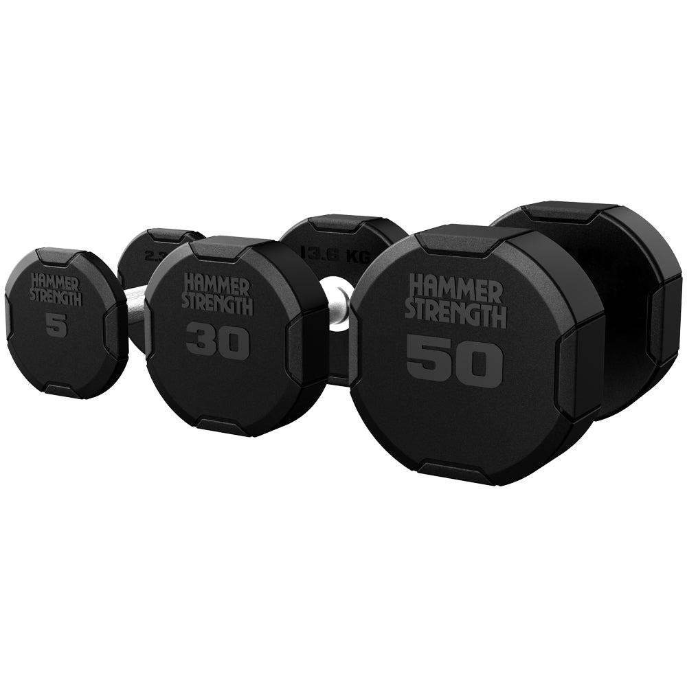 Hammer Strength 4-Sided Rubber Dumbbells