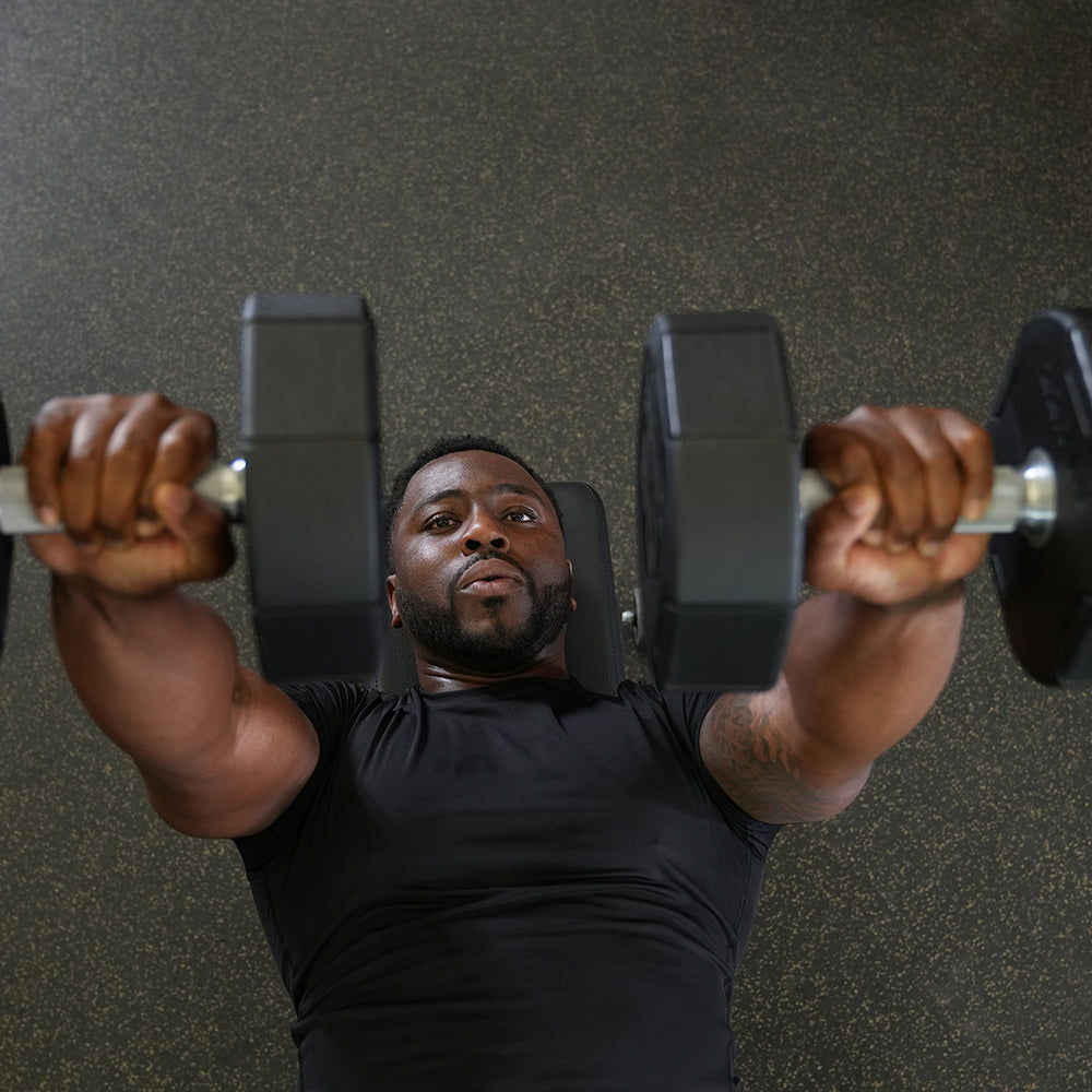 Hammer Strength 4-Sided Rubber Dumbbells