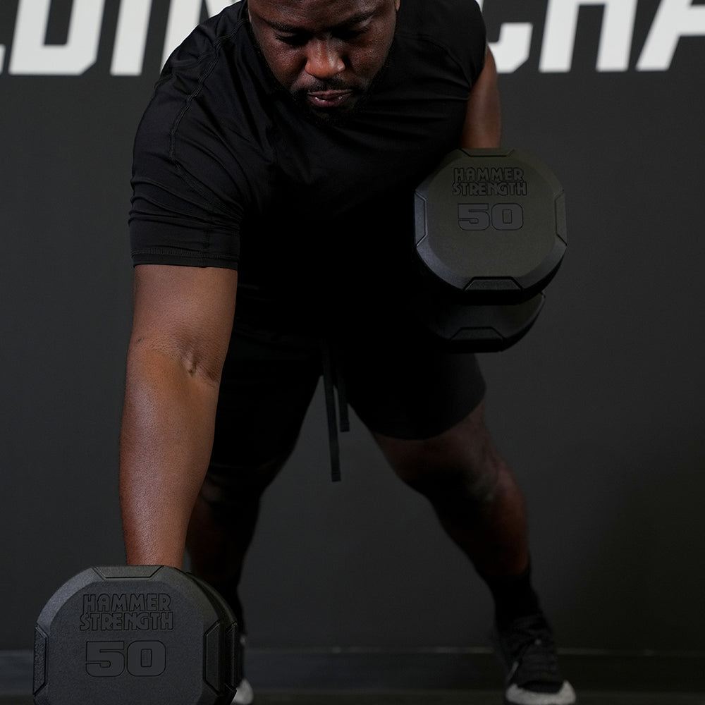 Hammer Strength 4-Sided Rubber Dumbbells