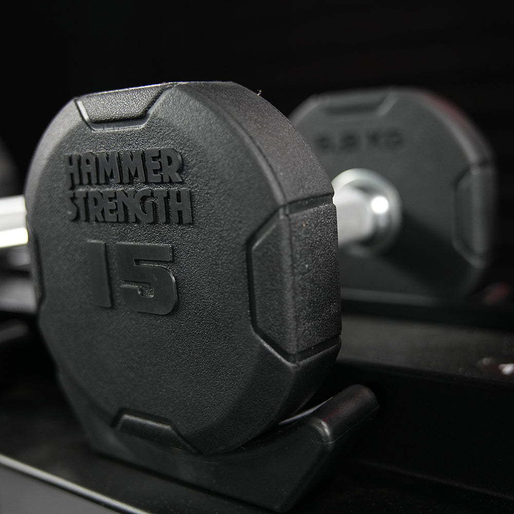 Hammer Strength 4-Sided Rubber Dumbbells