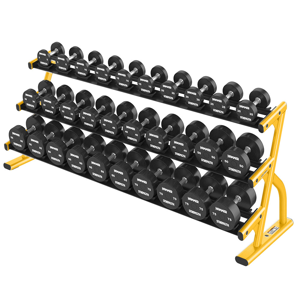 Axiom Series 3-Tier Long Saddle Dumbbell Rack (5-75) - Outlet