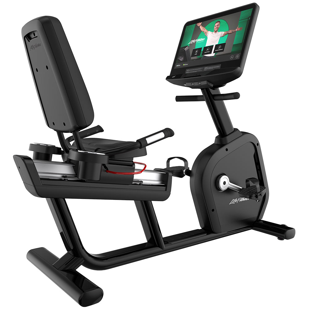 Club Series+ Recumbent Lifecycle with SE4 Touchscreen Console, black base
