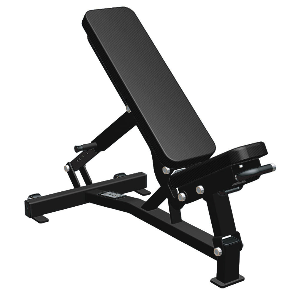 Hammer Strength Multi-Adjustable Bench - Outlet, Charcoal Frame / Black Carbon Fiber Upholstery