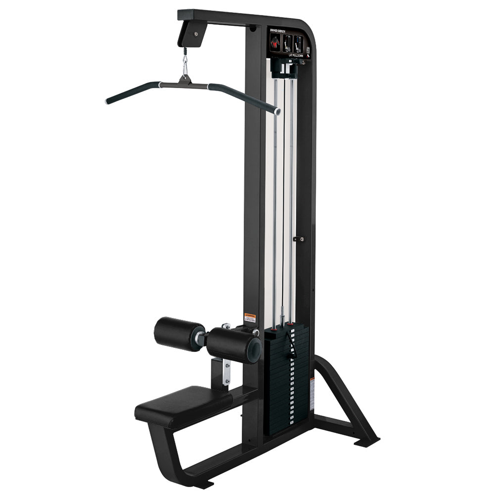 Hammer Strength Select Lat Pulldown - Charcoal frame, black upholstery