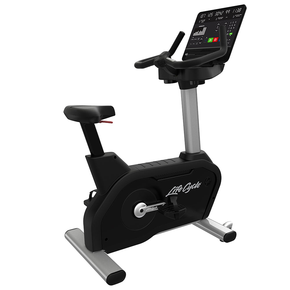 Integrity Lifecycle Upright Exercise Bike with SL Console- Outlet, arctic silver frame color