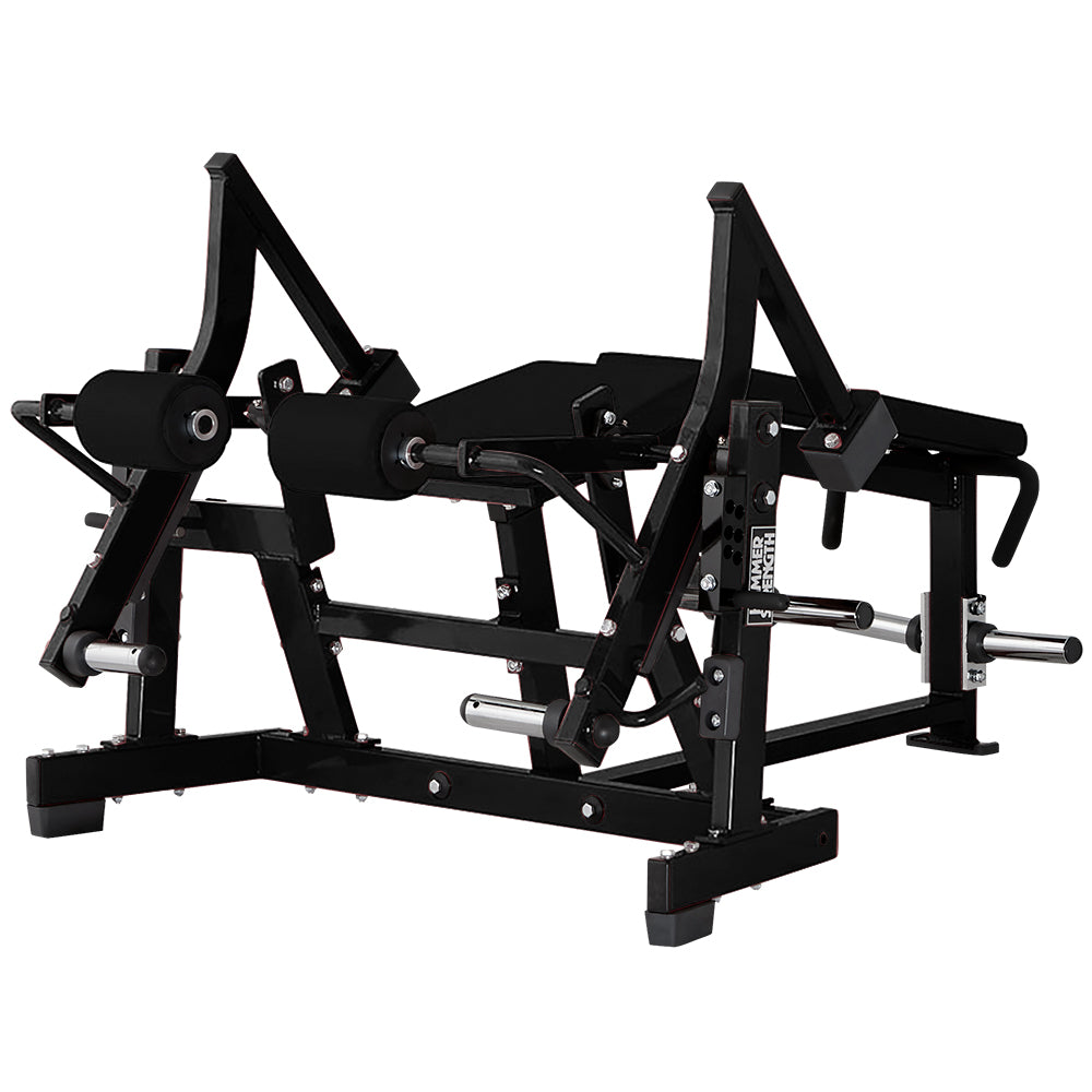 Plate-Loaded Iso-Lateral Leg Curl | Hammer Strength Outlet - midnight metallic frame, black upholstery