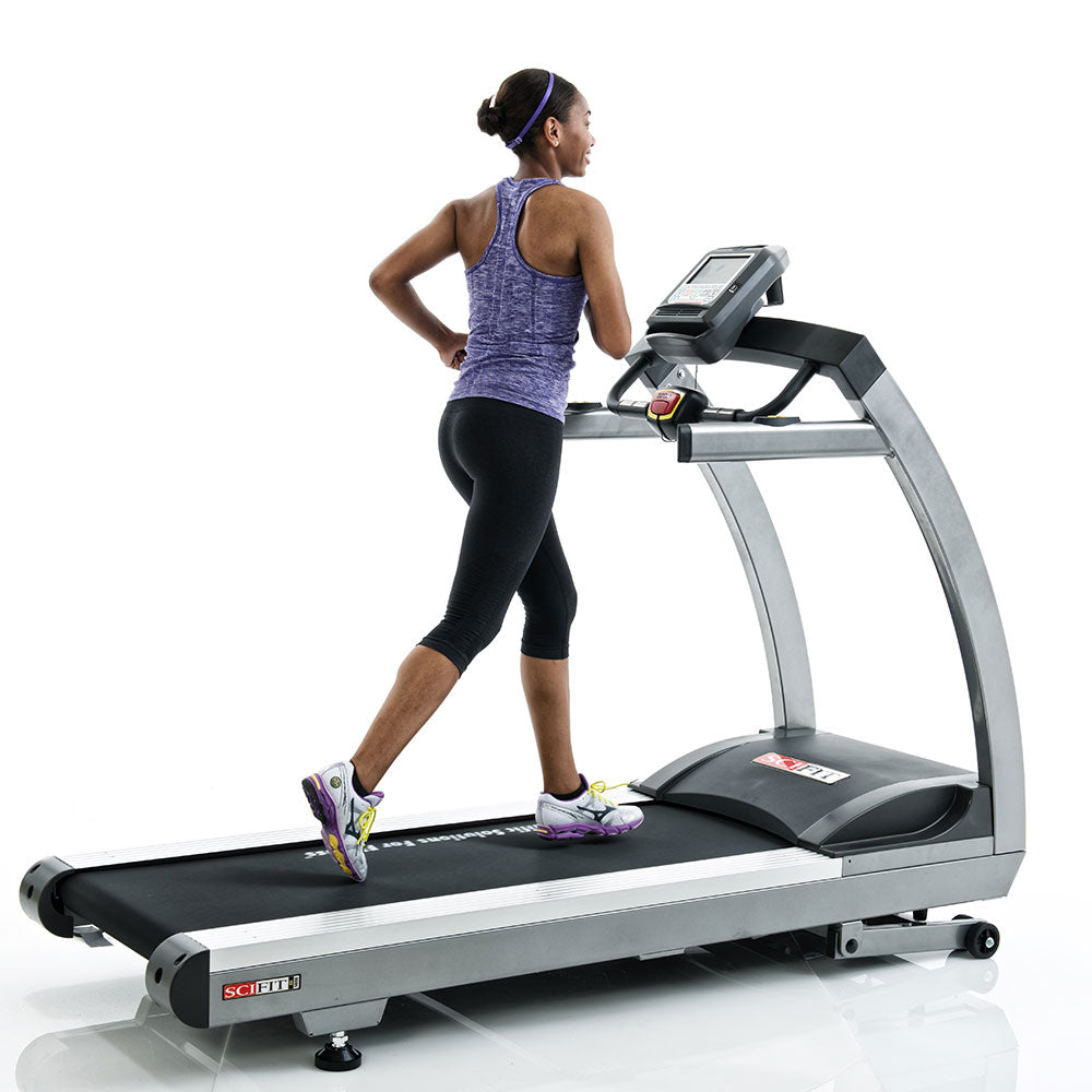 SciFit AC5000 Treadmill - Silver, Female running