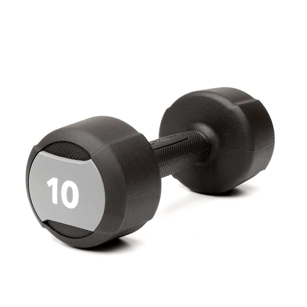 Life Fitness Studio Urethane Dumbbell, 10LB - black with grey accents