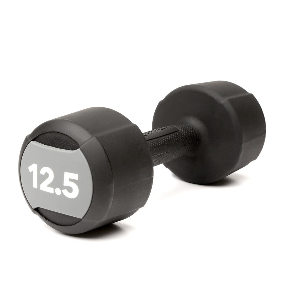 Life Fitness Studio Urethane Dumbbell, 12.5LB - black with grey accents