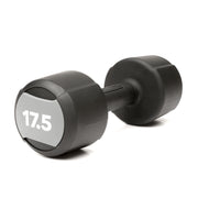 Life Fitness Studio Urethane Dumbbell, 17.5LB - black with grey accents