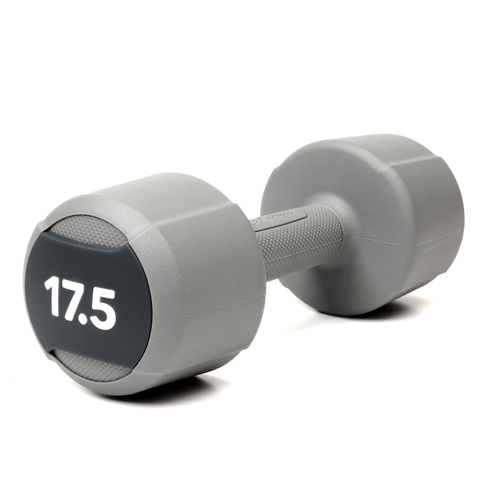 Life Fitness Studio Urethane Dumbbell, 17.5LB - grey with black accents