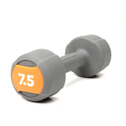 Life Fitness Studio Urethane Dumbbell, 7.5LB - grey with orange accents