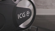 ICG Ride CX Indoor Cycle - 4 young adults riding exercise bike at varied intensity levels