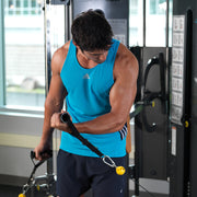 Bicep curl on Bravo Functional Trainer