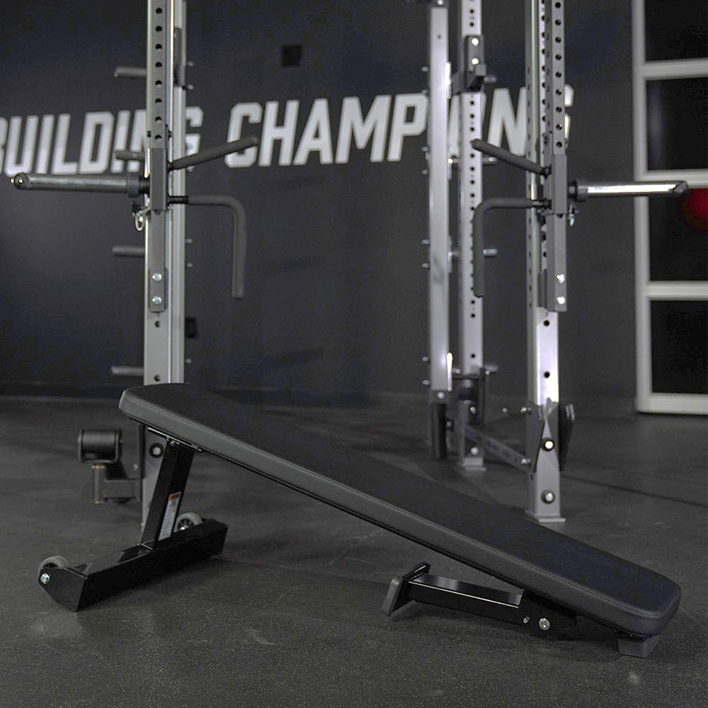 Angled Flat Bench in gym shown angled