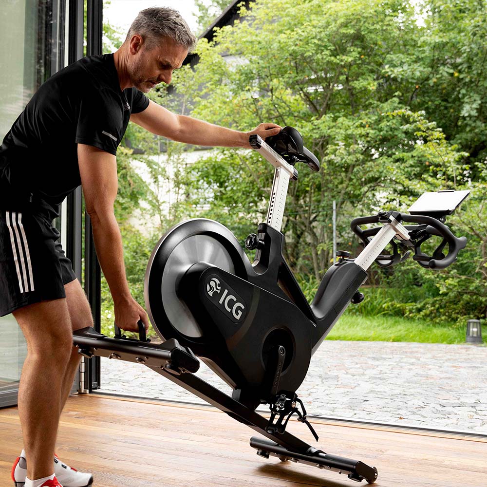 Exercise bike with handles deals that move