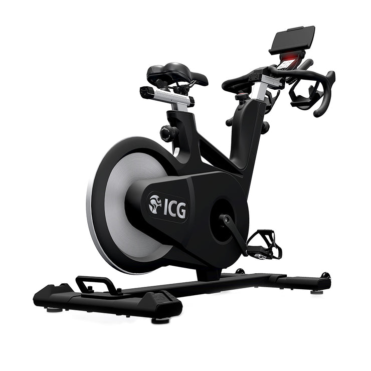 ICG Ride CX Indoor Cycle with Device Tray, back angled