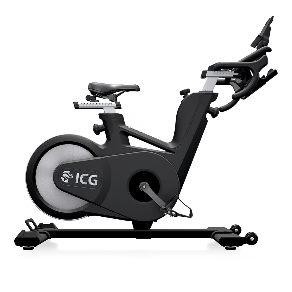 ICG Ride CX Indoor Cycle with Device Tray, side angle