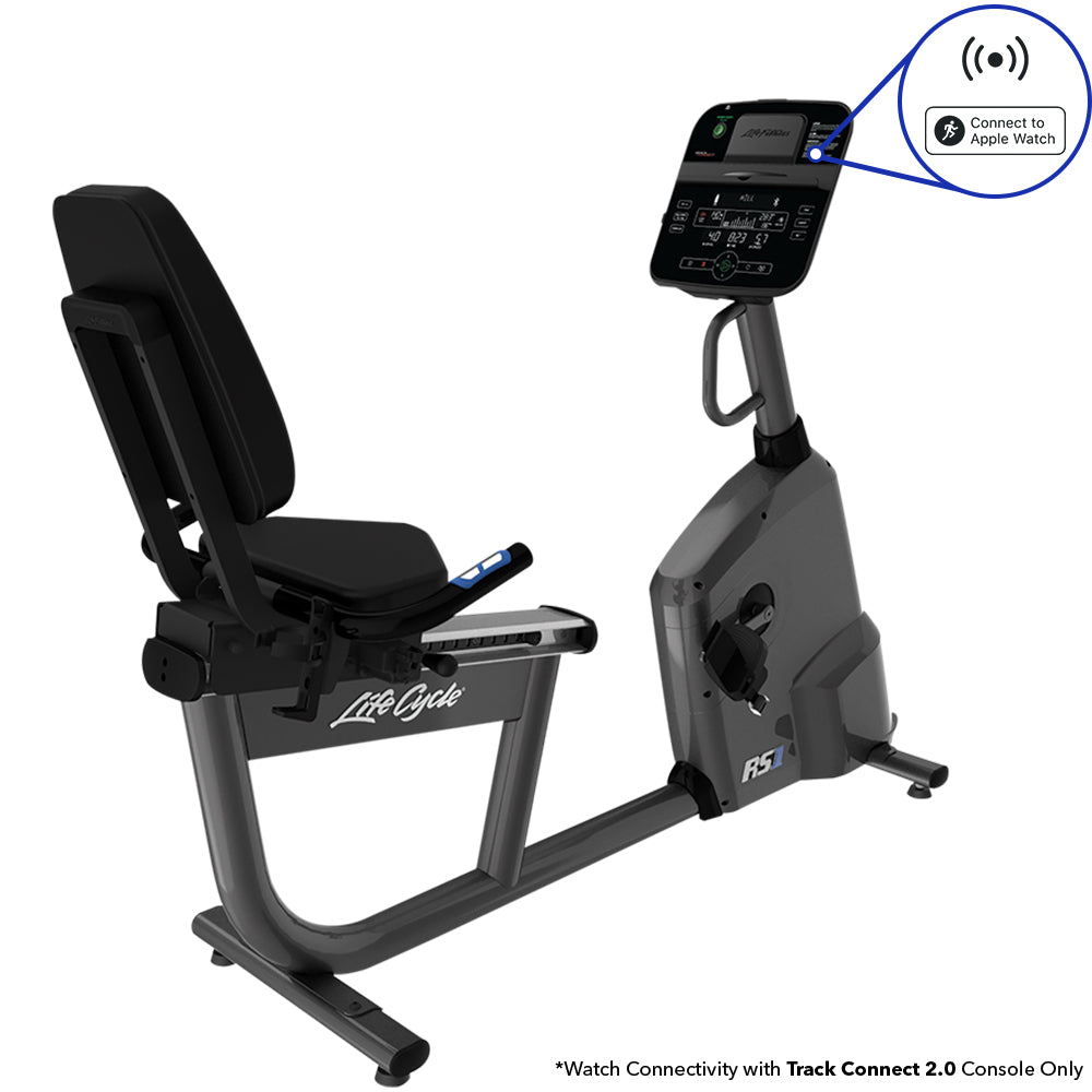 Life Fitness RS1 Recumbent LifeCycle exercise bike with Track Connect 2.0 console; Connect to Apple Watch